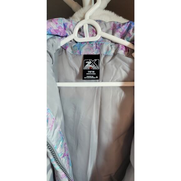 Girls ZeroXposur Pink Gray Heavyweight Waterproof Winter 3 In 1 Coat Sz L 14/16 - Picture 9 of 11